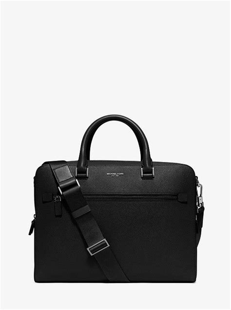 michael kors men's harrison medium leather briefcase|Harrison Leather Briefcase .